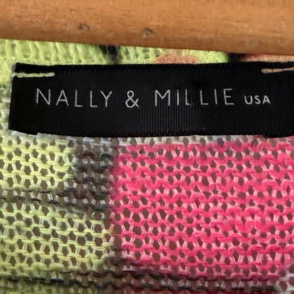 Women's Nally & Mille Multi Color Vibrant Lightweight Sheer Sweater Size Small - Picture 3 of 4